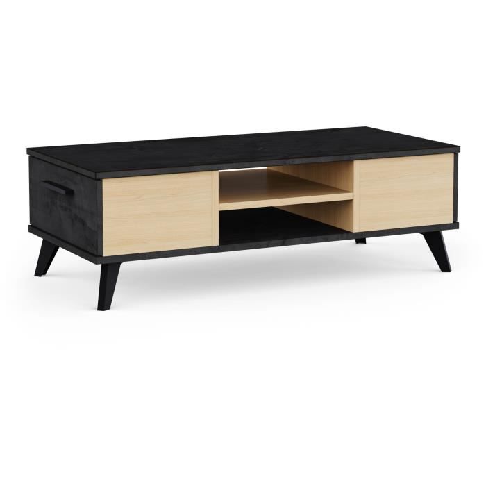Ensemble salon - Banc TV, Table basse - KENT - Chene de fil / Sidewalk - DEMEYERE