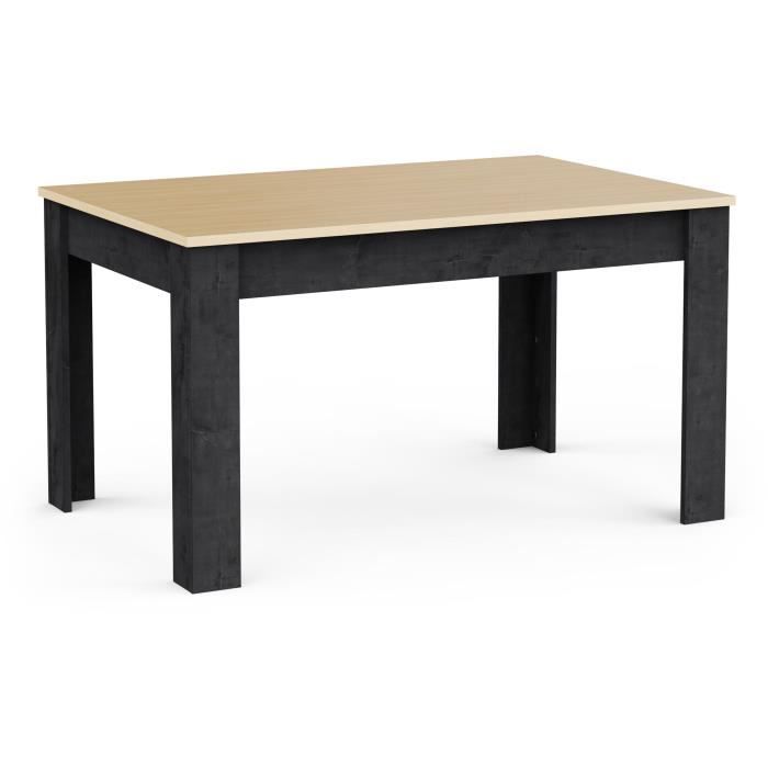 Table a manger fixe - KENT - Chene de fil / Sidewalk - Rectangulaire - 4 / 6 personnes - 140 x 90 x 77 cm - DEMEYERE