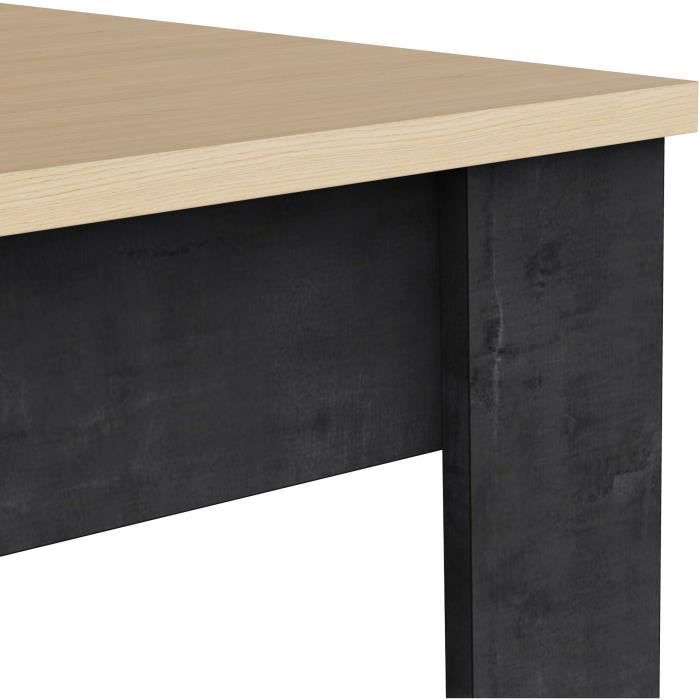 Table a manger fixe - KENT - Chene de fil / Sidewalk - Rectangulaire - 4 / 6 personnes - 140 x 90 x 77 cm - DEMEYERE