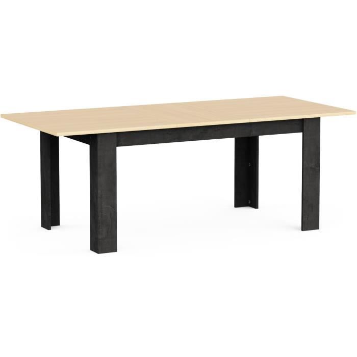 Table a manger extensible - KENT - Chene de fil / Sidewalk - Rectangulaire - 6 / 8 personnes - 155/205 x 90 cm - DEMEYERE