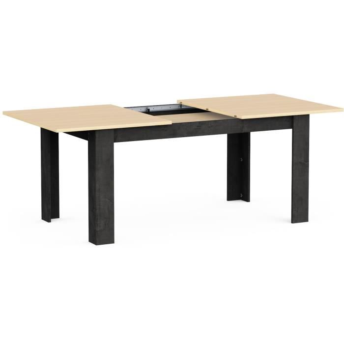 Table a manger extensible - KENT - Chene de fil / Sidewalk - Rectangulaire - 6 / 8 personnes - 155/205 x 90 cm - DEMEYERE