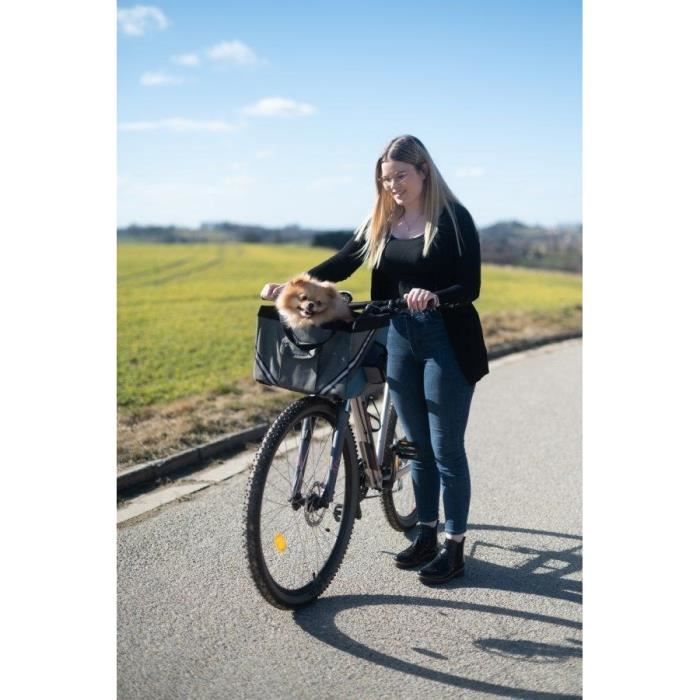 Sac a vélo pour chien et chat - KERBL - Vacation - Gris/bleu - 38x29x25 cm - Tissu robuste