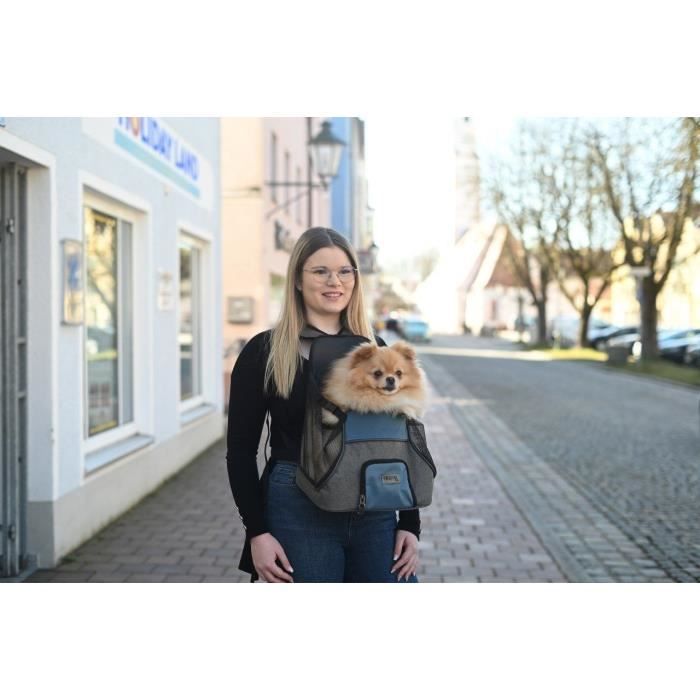 Sac transport avant - KERBL - Vacation - Gris/bleu - 31x24x38 cm - Tissu Oxford résistant