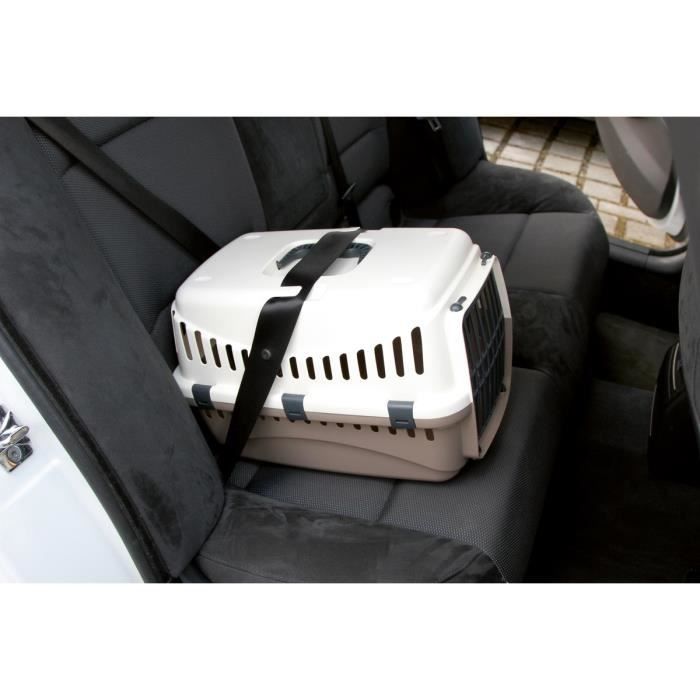 KERBL - Box de transport pour chien - EXPEDITION - 48x32x32cm - Creme et taupe - Sécurisé voiture