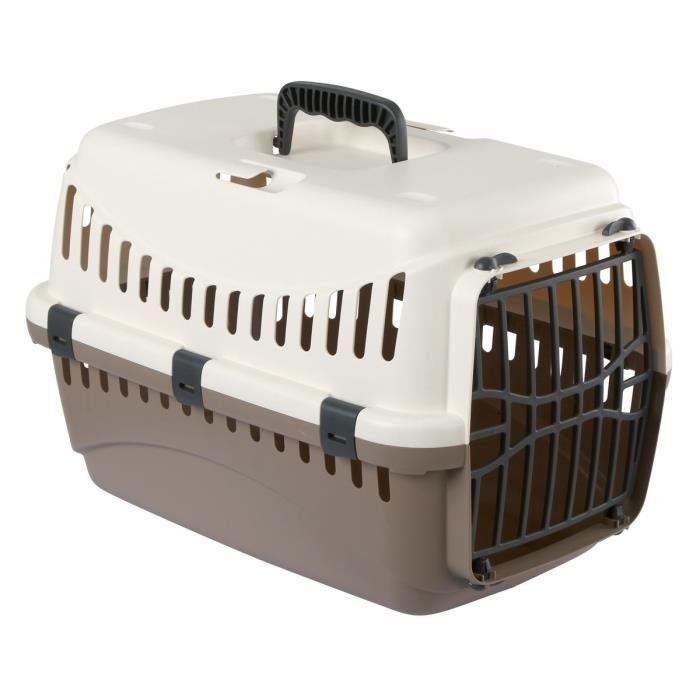 KERBL - Box de transport pour chien - EXPEDITION - 48x32x32cm - Creme et taupe - Sécurisé voiture