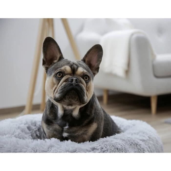 Corbeille - KERBL - Fluffy - Ø60 x 18 cm - Gris clair