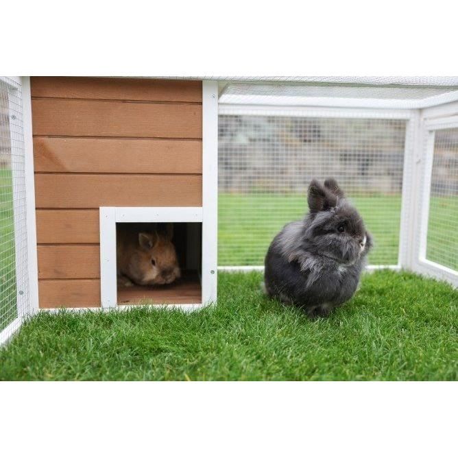 KERBL - Enclos d'extérieur petits animaux - 132 x 102 x 59 cm - Maison intégrée - Grillage