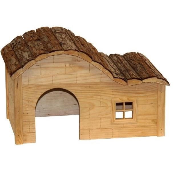 Maison pour Rongeurs avec Toit Galbé Nature 40x25x25 cm - KERBL