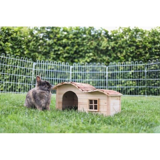 Maison pour Rongeurs avec Toit Galbé Nature 40x25x25 cm - KERBL