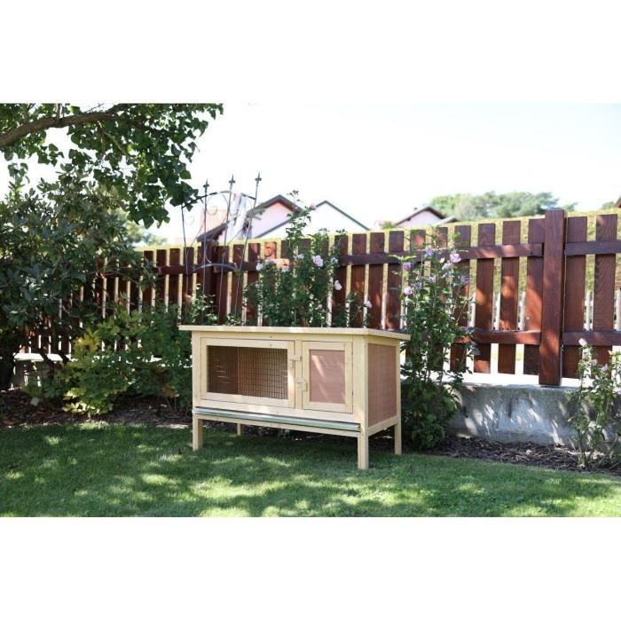 Clapier d'extérieur - KERBL - FRED - 100x45x62 cm - Bois - Abri sécurisé pour rongeurs