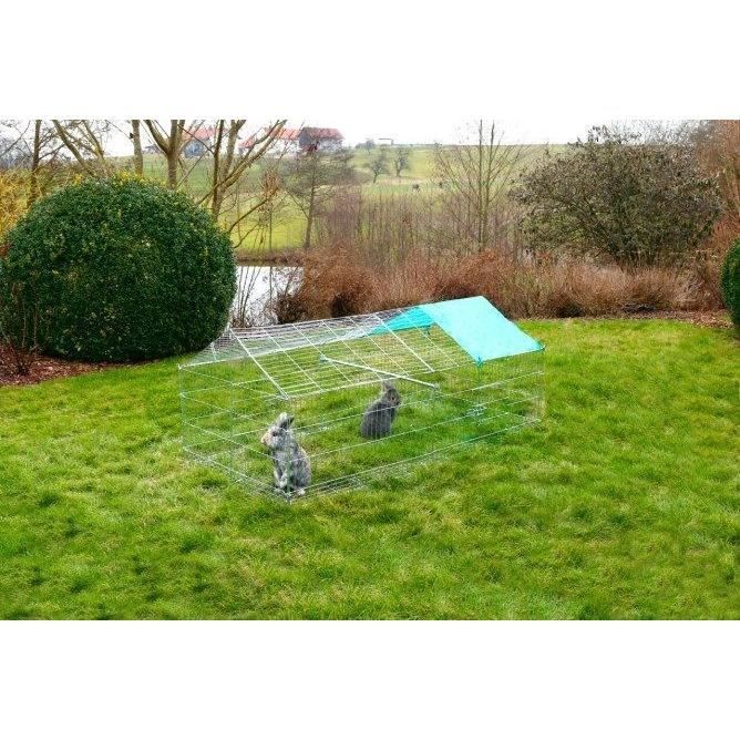 KERBL - Enclos extérieur pour rongeur - Antifugue - 180 x 90 x 75 cm - Gris - Sécurisé