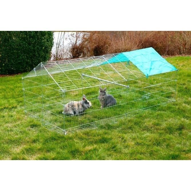 KERBL - Enclos extérieur pour rongeur - Antifugue - 180 x 90 x 75 cm - Gris - Sécurisé