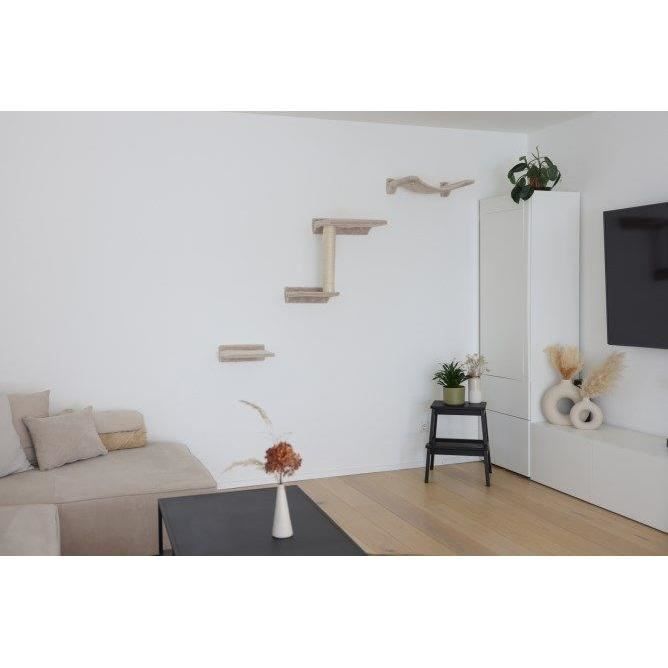 Mur d'escalade pour chat - KERBL - Zugspitze - 5 pieces - Sisal - Tissu rembourré - Intérieur