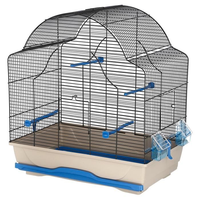 Cage pour oiseaux - KERBL - Daisy - 56 x 36,5 x 62 cm - Beige et bleu