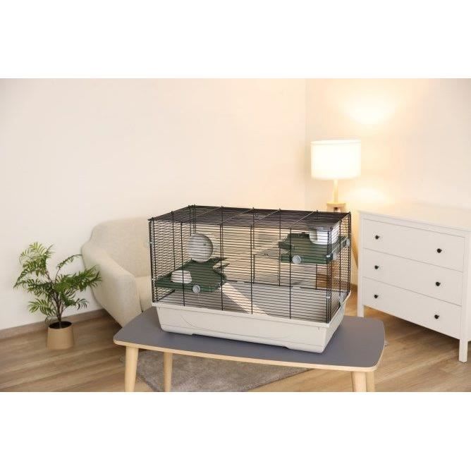 Cage 3 étages pour petits rongeurs 80*45*53 cm - FLAT NATURE - KERBL