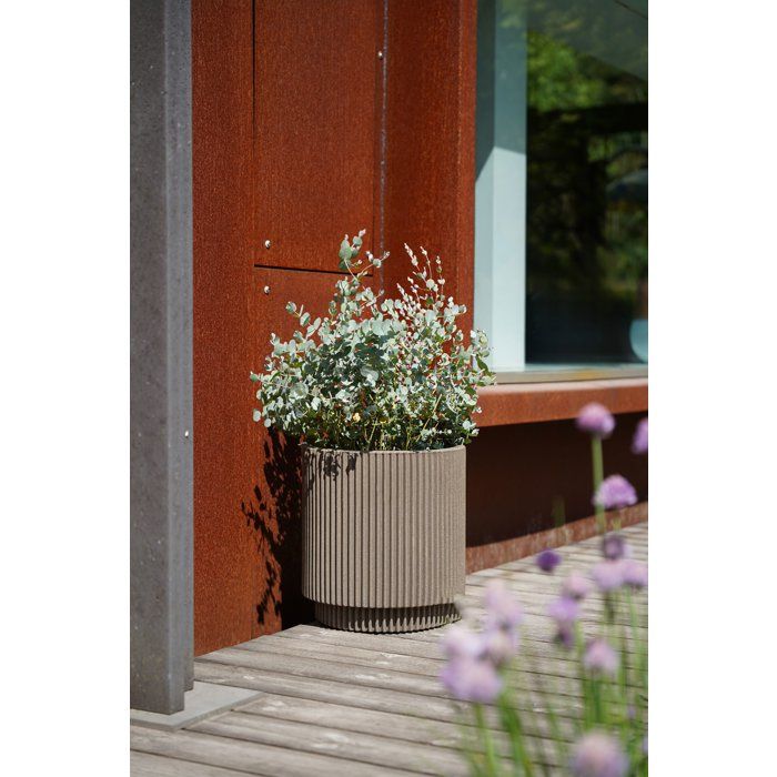 Vase cylindre - CAPI EUROPE - Groove NL - 36 x 38 cm - Beige