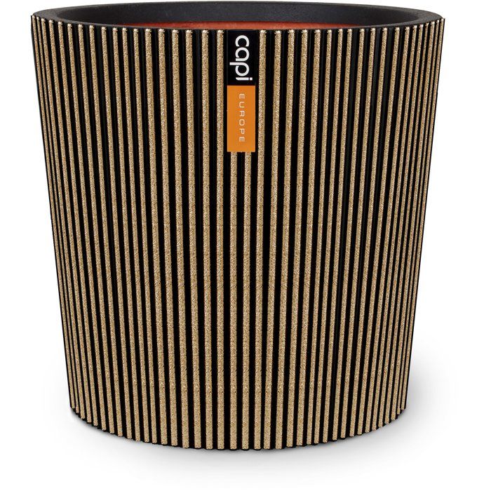 Vase conique - CAPI EUROPE - Groove NL - 36 x 34 cm - Noir/or