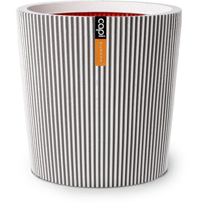 Vase conique - CAPI EUROPE - Groove NL - 36 x 34 - Ivoire