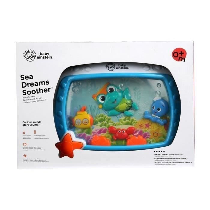 BABY EINSTEIN Veilleuse bébé - Reves marins - Réglage 25 min lumiere, son, Cadeau Noel bébé, attache lit, télécommande