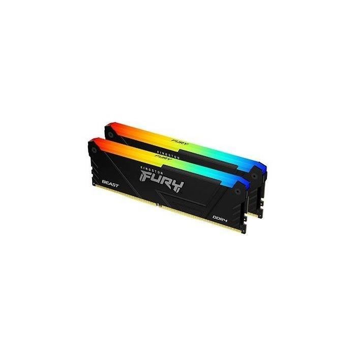 MÈmoire RAM - KINGSTON - FURY Beast - RGB - 32 Go (2 x 16 Go) - DDR4 - 3200 MHz CL16 - (KF432C16BB2AK2/32)