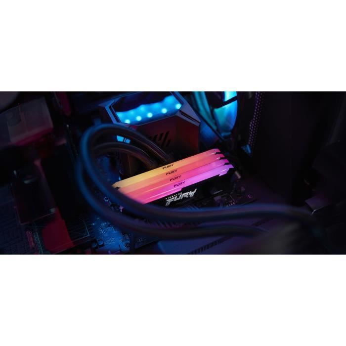 MÈmoire RAM - KINGSTON - FURY Beast - RGB - 32 Go (2 x 16 Go) - DDR4 - 3200 MHz CL16 - (KF432C16BB2AK2/32)