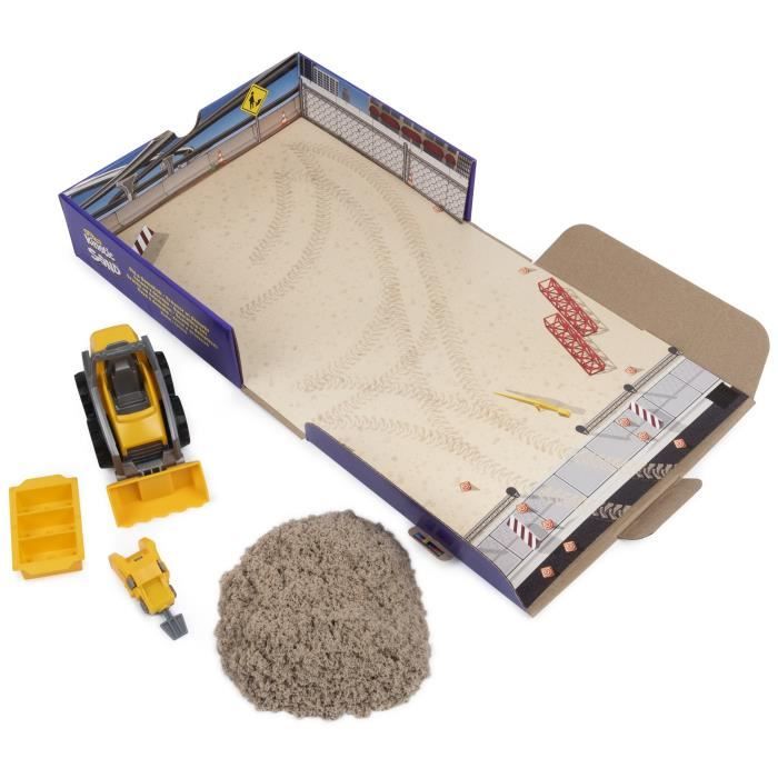 Coffret Kinetic Sand Chantier - KINETIC SAND - Creusez et démolissez avec 454g de sable naturel