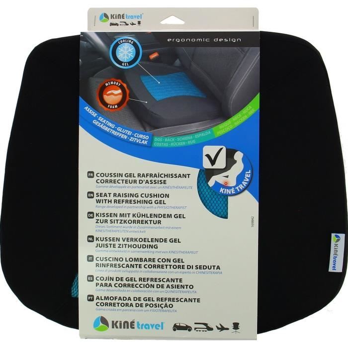 Assise confort gel - KINE TRAVEL - 169842 - Noir et bleu