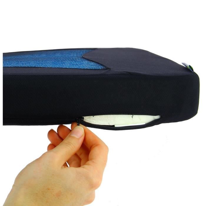 Assise confort gel - KINE TRAVEL - 169842 - Noir et bleu