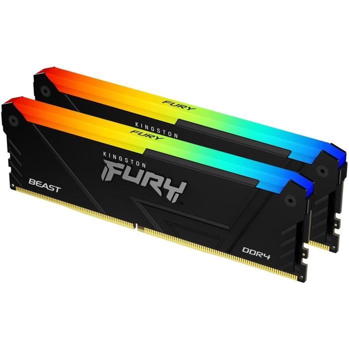 Mémoire DDR4 - KINGSTON - FURY Beast - 32 Go (2 x 16 Go) - 3600 Mhz - CL18