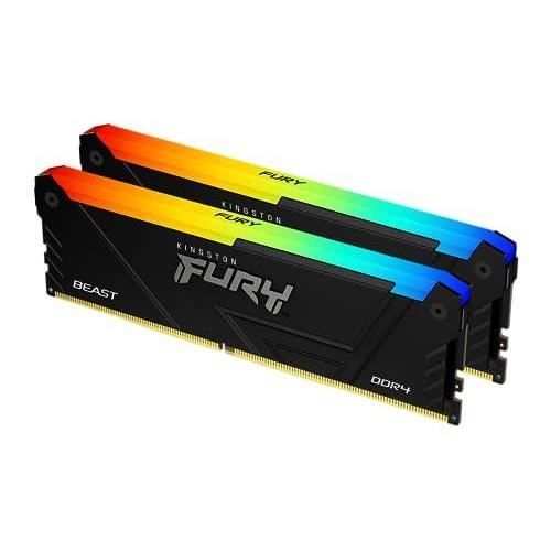 MÈmoire RAM - KINGSTON - FURY Beast - RGB - 16 Go (2 x 8 Go) - DDR4 - 3600 MHz CL17 - (KF436C17BB2AK2/16)