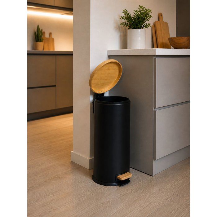 Poubelle de Cuisine a Pédale - FOREST - 30 L - Noir Mat - Kitchen Move
