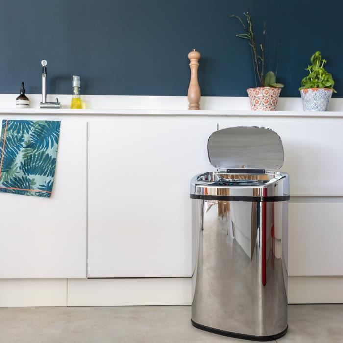 MAJESTIC - Poubelle de Cuisine Automatique - KITCHEN MOVE - 68 L - Argenté