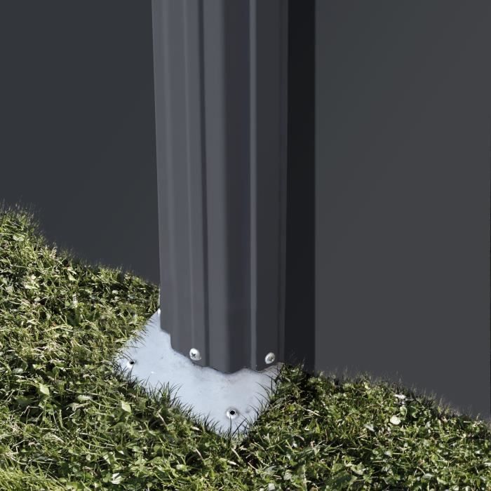 GRE - Kit Piscine hors sol acier ovale grise anthracite - 5,27m x 3,27m x H: 1,22m (LivrÈe avec filtre a sable + Èchelle)