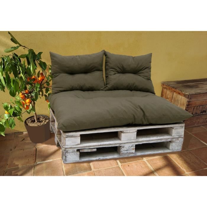 Kit palette classic - Matelas taupe + 2 coussins dossier - JARDIN PRIVE