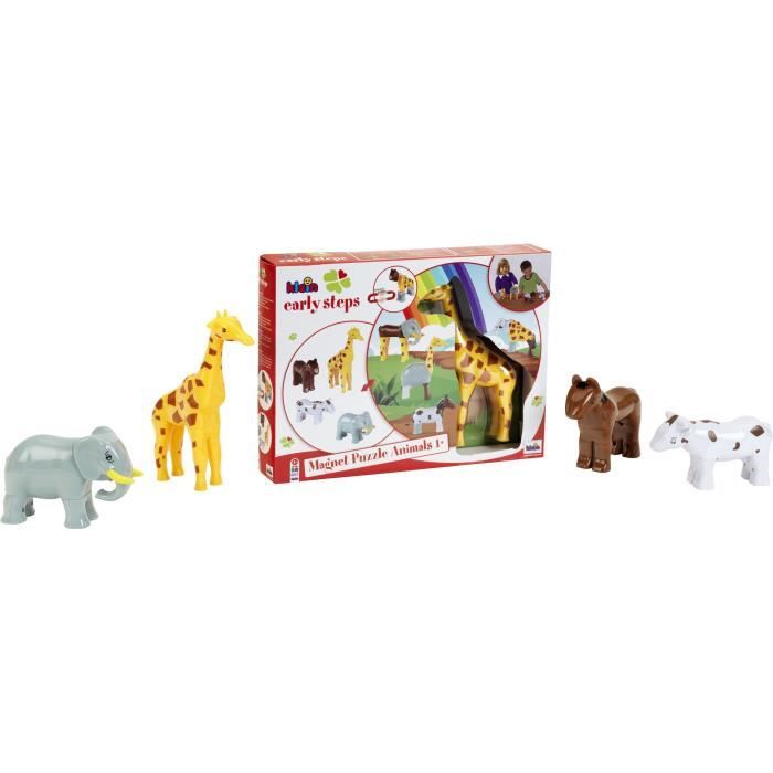 Animaux magnétiques - KLEIN - 0065 - 4 grands animaux Funny Puzzle, boîte ouverte - 16 pieces - Des 12 mois