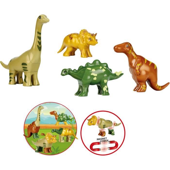 Jouet magnÈtique - KLEIN - 4 grands dinosaures Funny Puzzle, 1+ - Stimule la crÈativitÈ et l'habiletÈ manuelle !