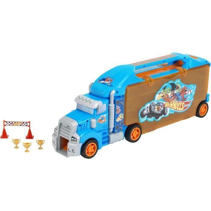 Grand camion de transport de véhicules miniatures - KLEIN - 2474 - Hot Wheels avec accessoires - Des 3 ans
