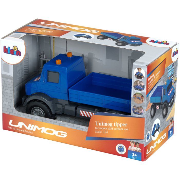 Camion-benne tout-terrain - KLEIN - 3802 - Mercedes Unimog - Roues souples et benne basculante - Échelle 1:24 - Dès 3 ans