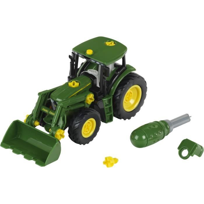 Tracteur a monter John Deere - KLEIN - 3977 - Chargeur frontal, contrepoids d'équilibrage et tournevis - Echelle 1/24e - Des 3 ans