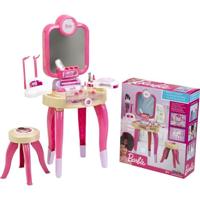 Jouet de beautÈ - KLEIN - Centre de beautÈ Barbie Happy Vibes - Complet avec de nombreux accessoires et lumiere.
