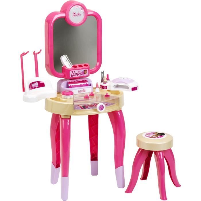 Jouet de beautÈ - KLEIN - Centre de beautÈ Barbie Happy Vibes - Complet avec de nombreux accessoires et lumiere.