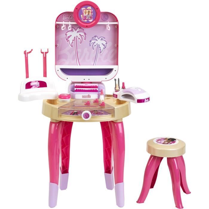 Jouet de beautÈ - KLEIN - Centre de beautÈ Barbie Happy Vibes - Complet avec de nombreux accessoires et lumiere.