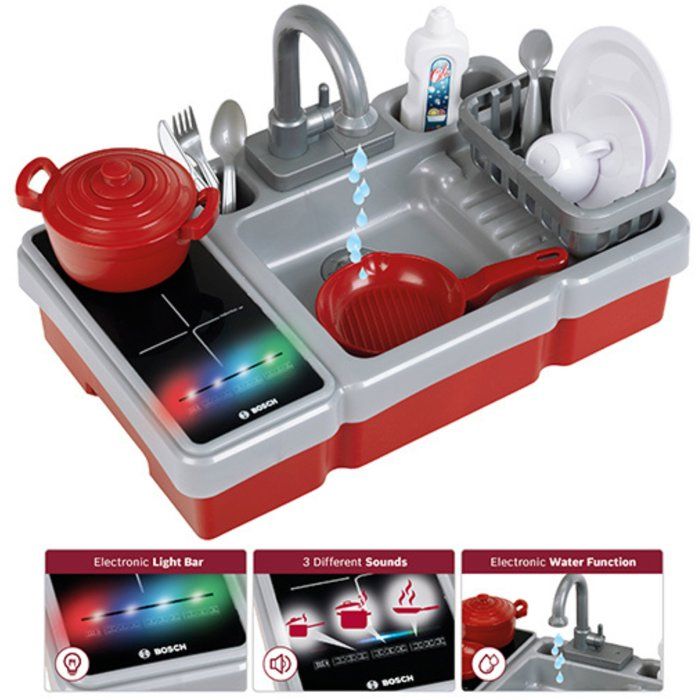 Evier de cuisine Bosch - KLEIN - 7110 - Plaque de cuisson électronique, robinet fonctionnel, accessoires - Des 3 ans