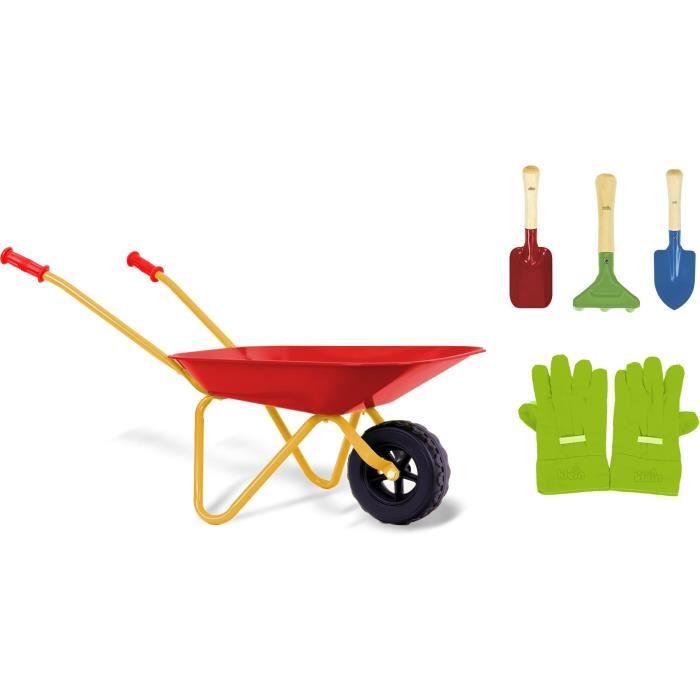 Brouette en métal - KLEIN - 7669 - Avec 3 outils et 1 paire de gants - Des 3 ans