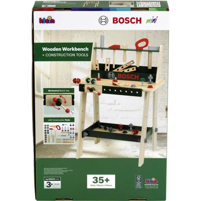 Etabli Bosch - KLEIN - 8169 - En bois FSC avec accessoires - Des 3 ans