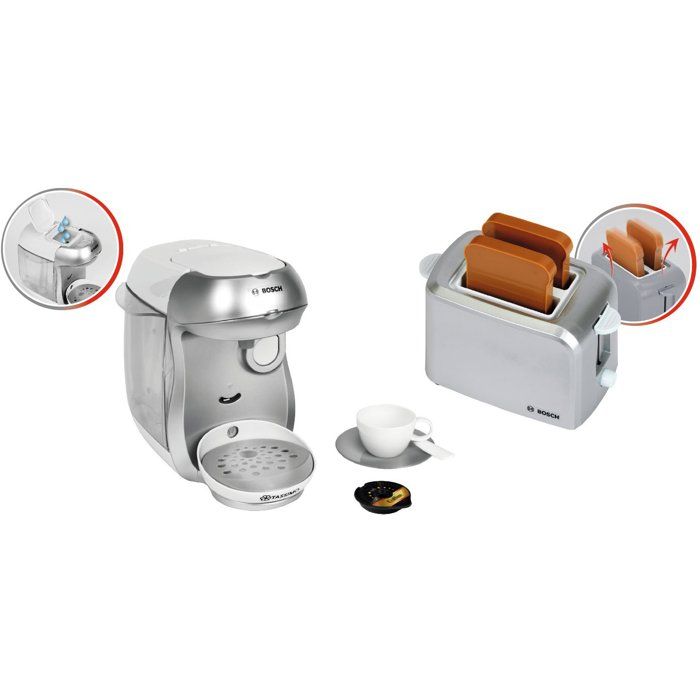 Set petit-déjeuner Bosch - KLEIN - 9233 - Machine a café, grille-pain et accessoires - Jouet d'imitation - Des 3 ans