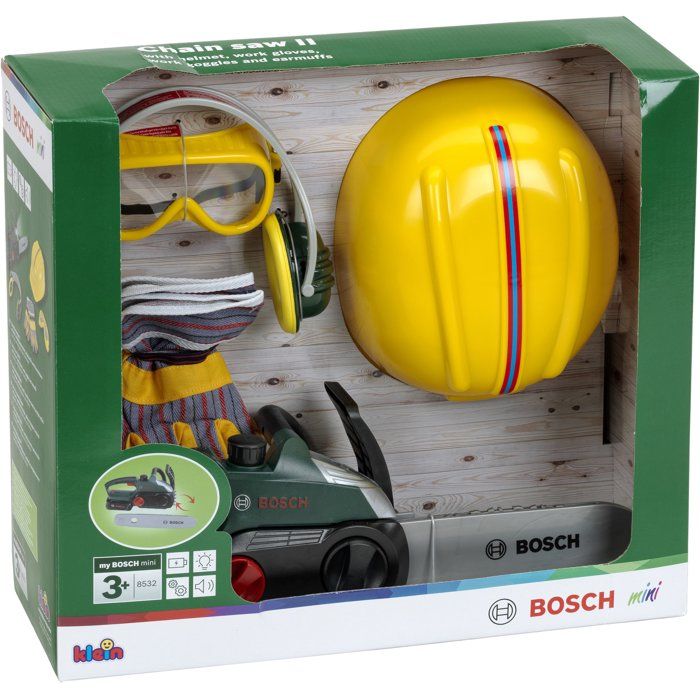 KLEIN - Jouet - Set bűcheron Bosch avec tronçonneuse électronique, 5 pieces