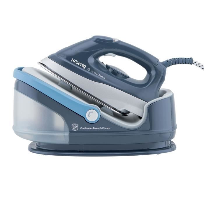 H.KoeNIG V5I - Centrale vapeur 6 bars - Débit de vapeur : 100 g/min - Capacité du réservoir amovible : 1,7 L - Semelle céramique