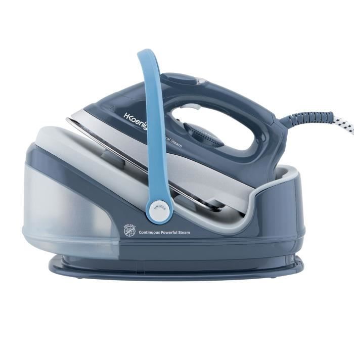 H.KoeNIG V5I - Centrale vapeur 6 bars - Débit de vapeur : 100 g/min - Capacité du réservoir amovible : 1,7 L - Semelle céramique