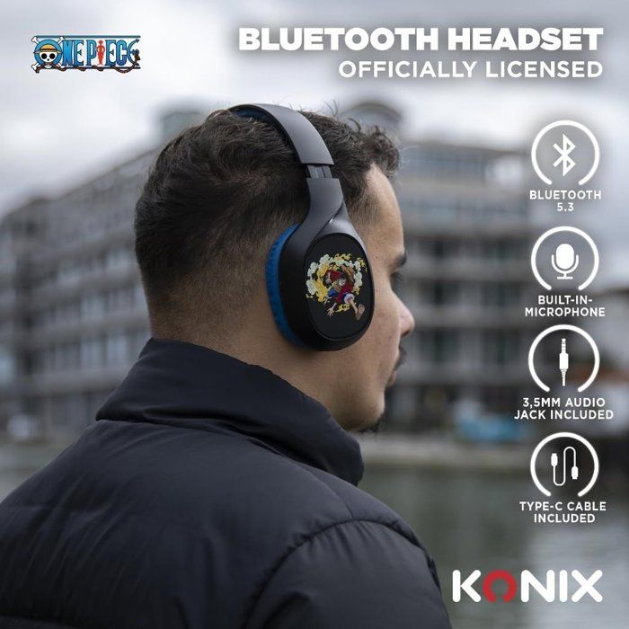 Casque audio supra-auriculaire sans fil - Konix - One Piece- Bluetooth 5.3 pour smartphones et tablettes - Autonomie 30 h